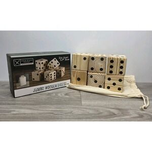 Meridian Point Jumbo Wooden Dice (6) With Carry Bag - NIB